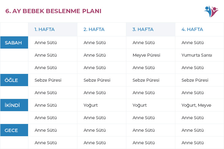 6. ay bebek beslenme planı